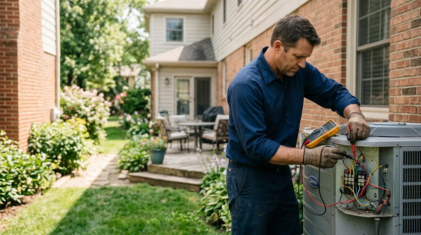 HVAC technician working near Cromwell, IN